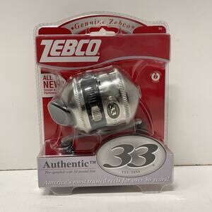 NEW Zebco 33 Authentic Series Spincast Reel Silver Black 1 Ball Bearing